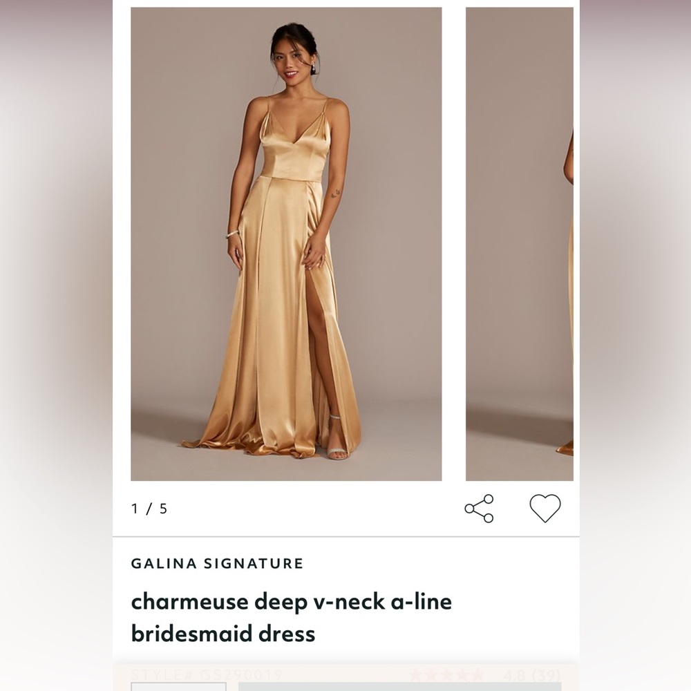 Galina Signature Satin Bridesmaids Dress- Golden
